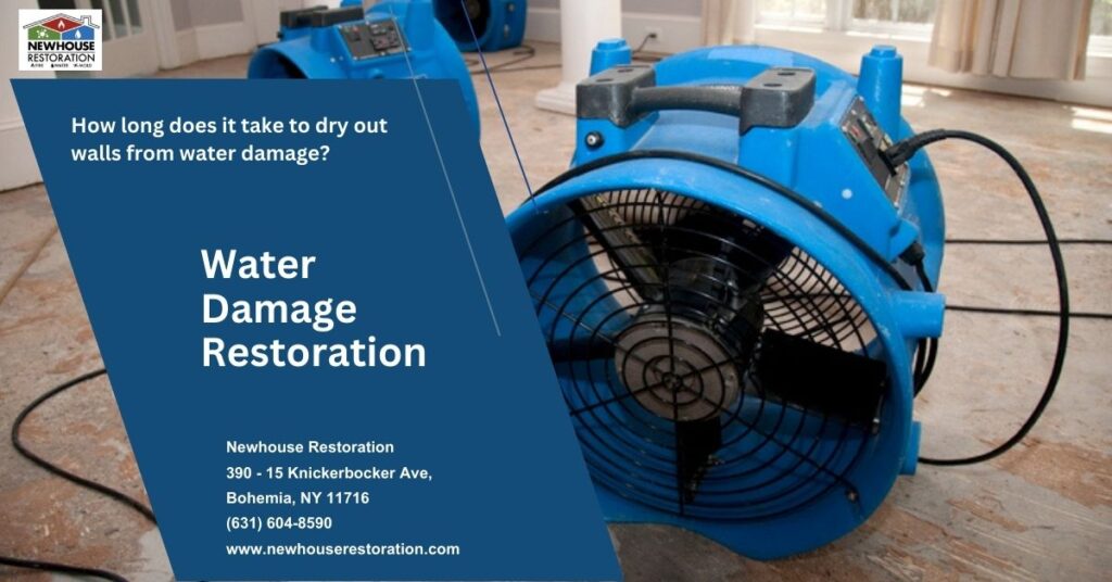 How long does it take to dry out walls from water damage in Suffolk County, NY?